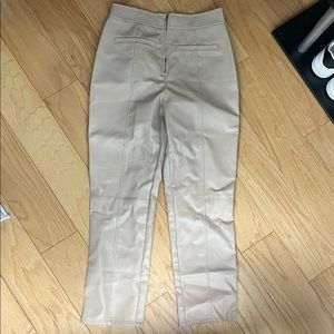 Faux leather zip front pants